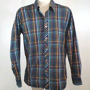 JARED LANG Plaid Button Front Shirt size L